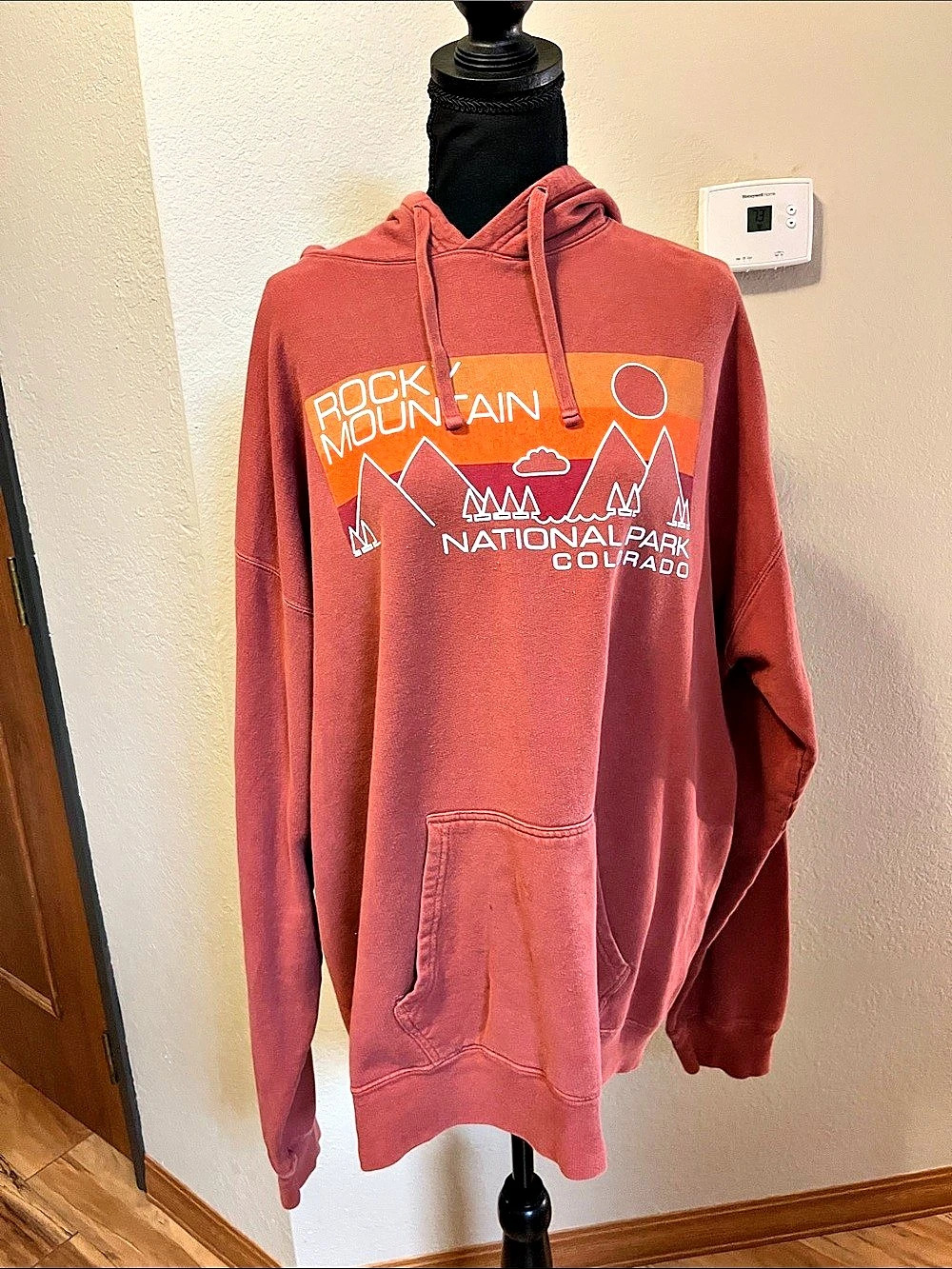 Mountain Graphic Hoodie in Red